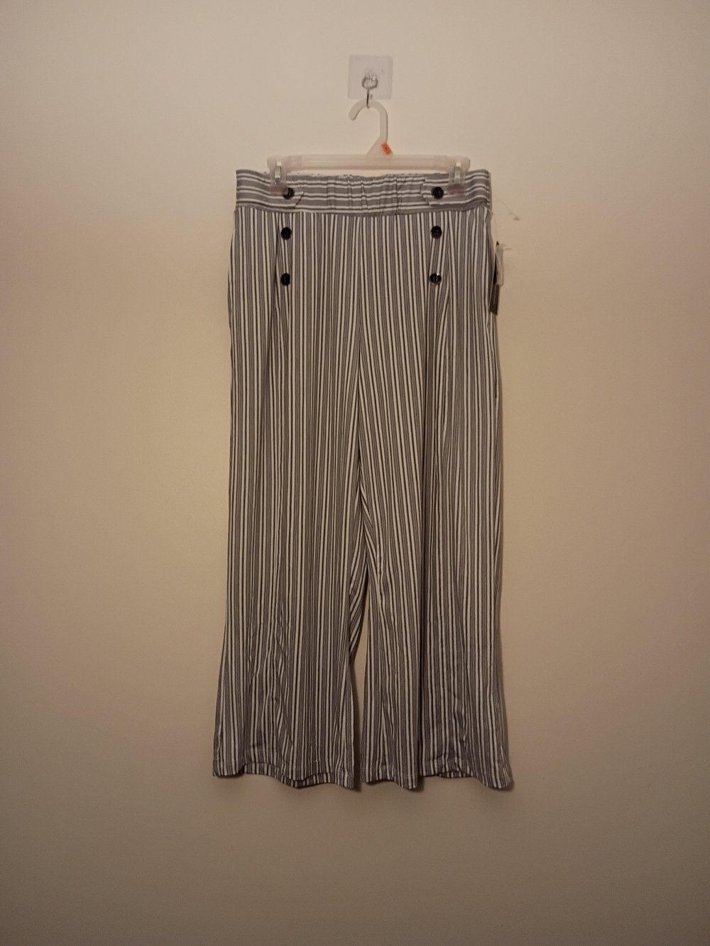 Robert Louis Striped Wide-Leg Pants - Black & White
